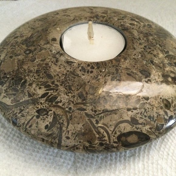 Marble candle holder brown black made in Pakistan - Picture 3 of 5